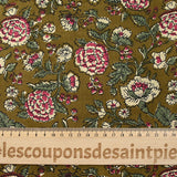 Beige de Kolkata Beige y Borgoña de algodón indio