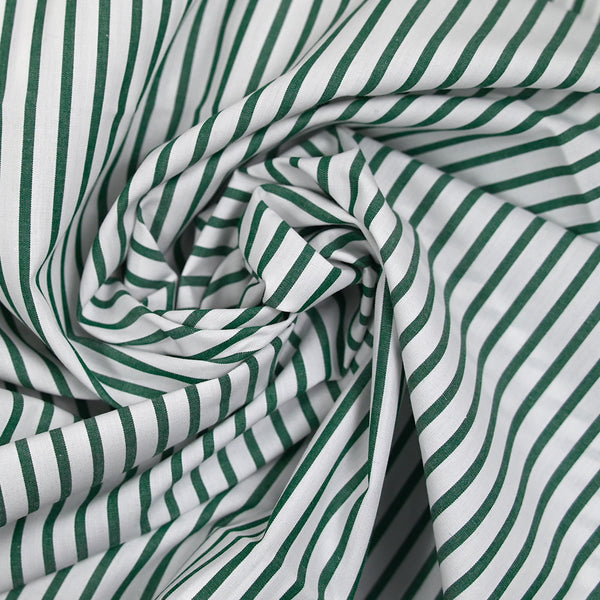 Coton chemise rayé vert et blanc