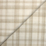 Mélange de lin à carreaux beige fond blanc