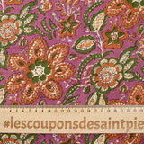 Indian cotton printed delhi brown and green purple background
