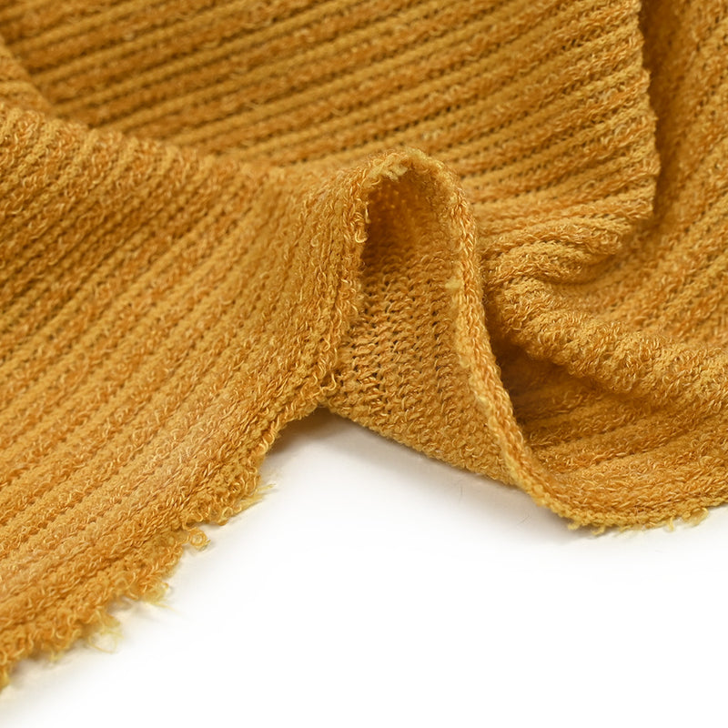 Maille Bianca côtelée jaune moutarde