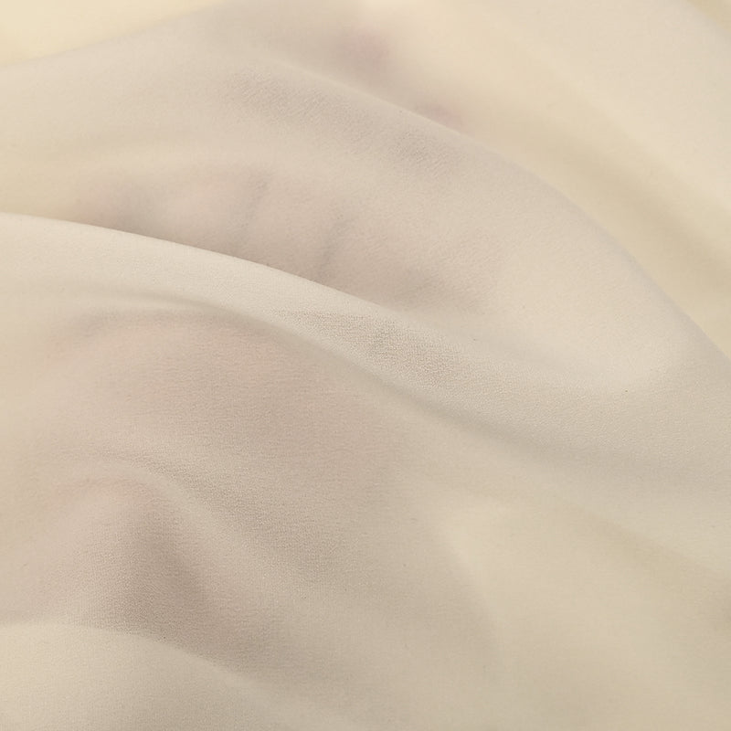 Mousseline de soie élasthanne vanille