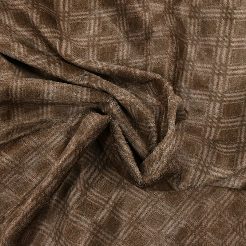 Cotton velvet and viscose half-length checkered