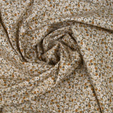 Coton imprimé s'épanouir beige, marron et blanc