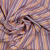 Viscose imprimée lurex rayures nuance de rose