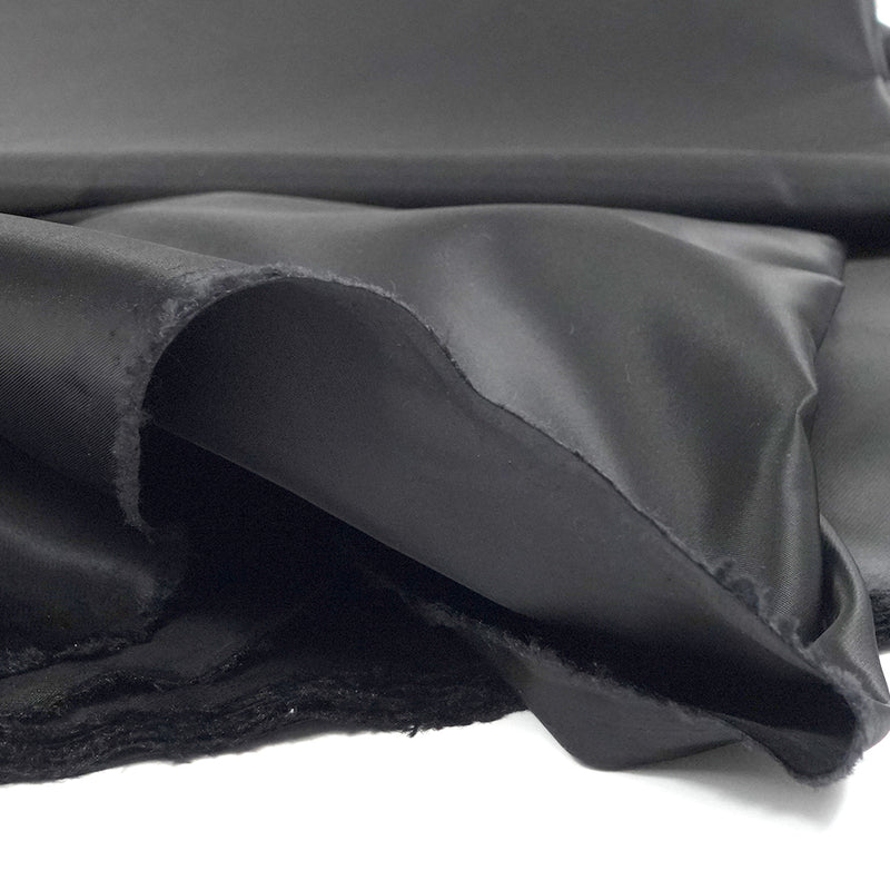 Satin sergé polyester noir