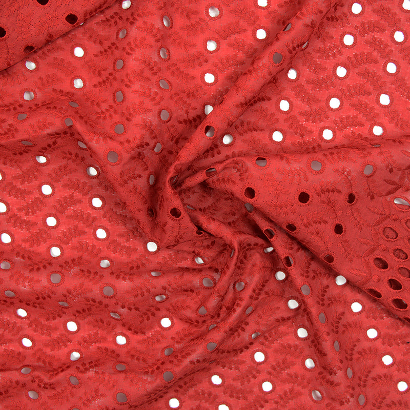 Broderie anglaise Roma rouge foncé