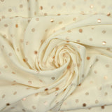 Crêpe georgette lurex griffure polyester fond blanc cassé