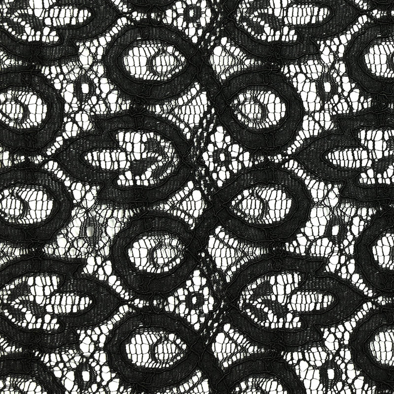 Polyester lace whirlwind of black tulips