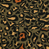 Viscose jersey printed leopard ocher khaki background