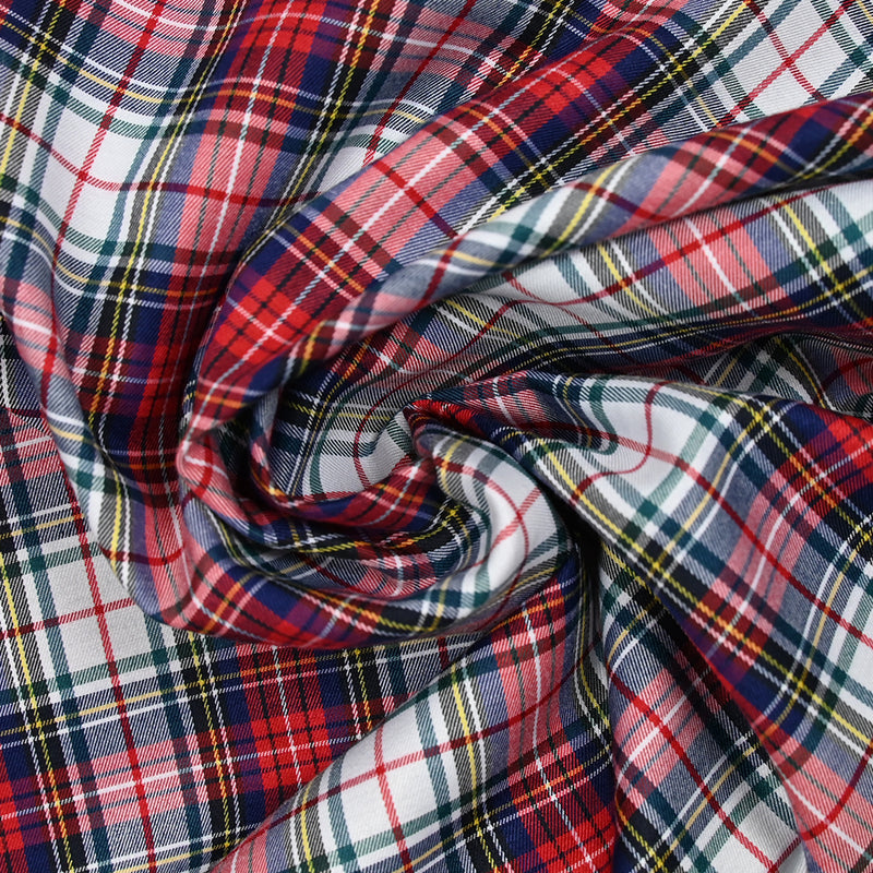 Tartan polyester rouge et bleu