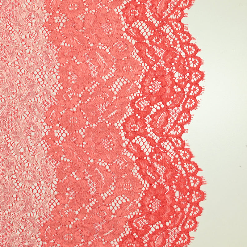 Polyester Lace Sarah Festoned Tricolor Tones Corail
