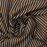 Coton imprimé rayé bleu fond marron