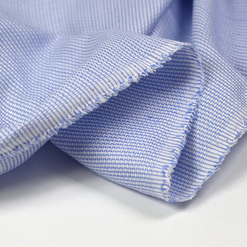 Coton fantaisie en croix bleu clair et blanc