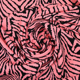 Impresión de crepe pesada en negro y rosa fluorescente