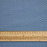 Toile polyester stretch à pois floqués