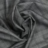 Tissu tailleur 100% laine prince-de-galles noir, canard fond gris