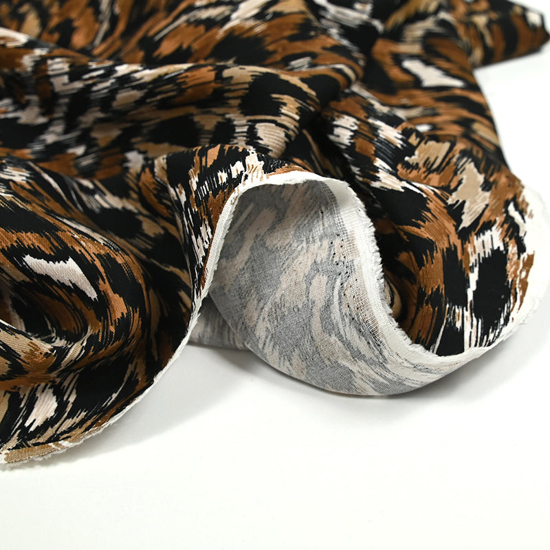 Twill de viscose imprimé Saturne marron
