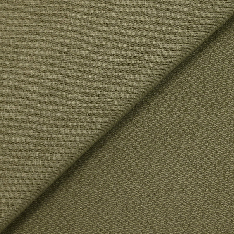 Jersey french terry coton Bio vert olive