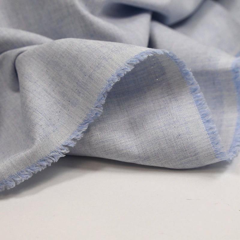 Sergé de coton chiné bleu clair