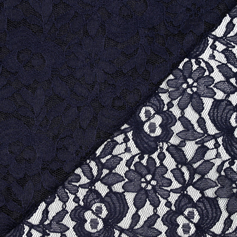 Dentelle polyester pétale fond marine