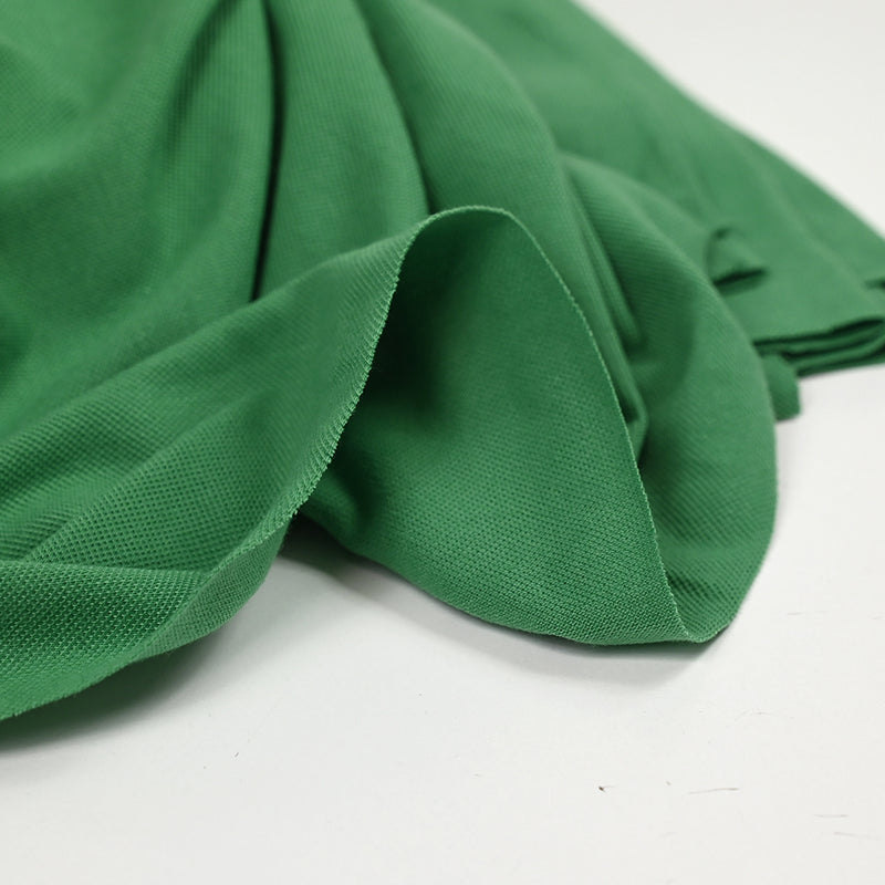 Jersey de coton piqué vert synthétique