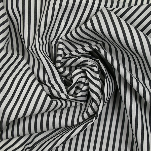 Coton chemise rayé noir et blanc