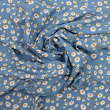 Viscose impresa Marguerite Bleu Blue Fond