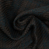 Tweed de polyester marron foncé et bleu canard