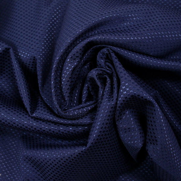 Jacquard satin nid d’abeille bleu marine