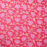 Jaipur Mauve con estampado de algodón indio y albaricoque de fondo rosa