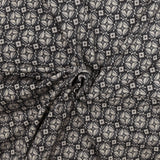 Gabardine de Coton Élasthanne imprimée Tourbillon gris fond noir