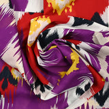 Cotton sail printed red, purple and white storm