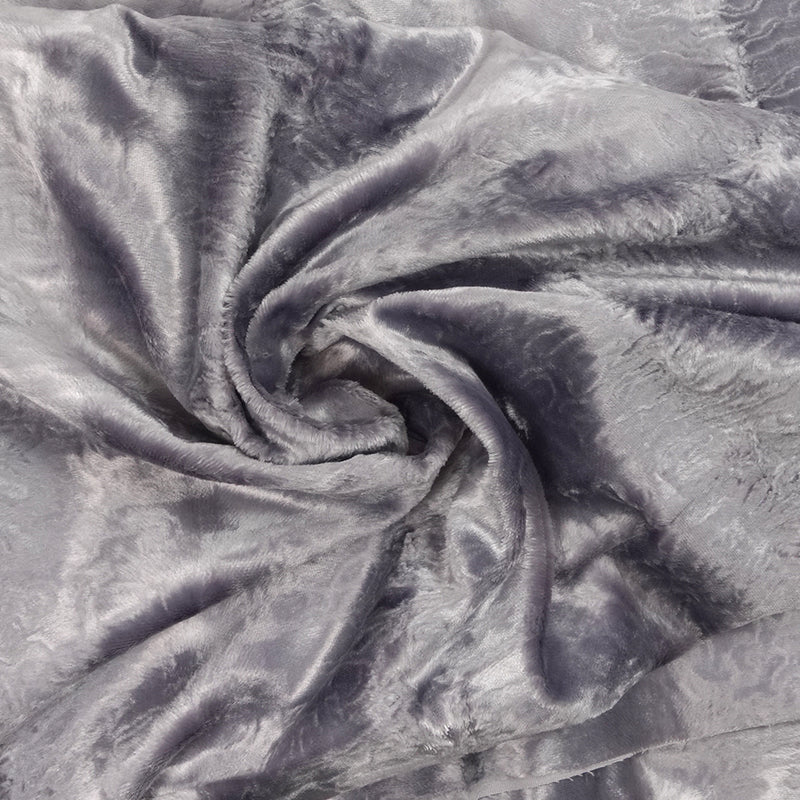 Velours de coton ras aspect astrakan gris argenté