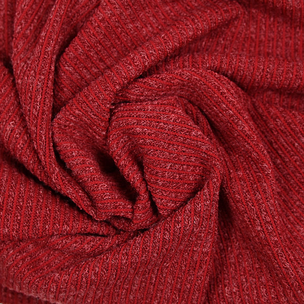 Maille Bianca côtelée rouge