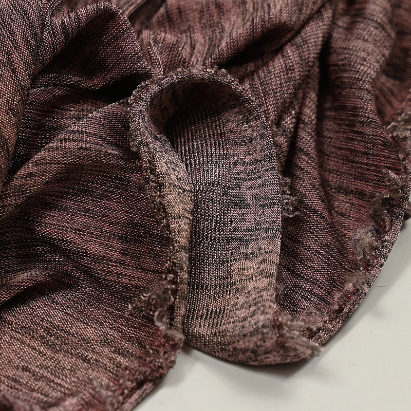 Maille fine brillante flammée rose et noir