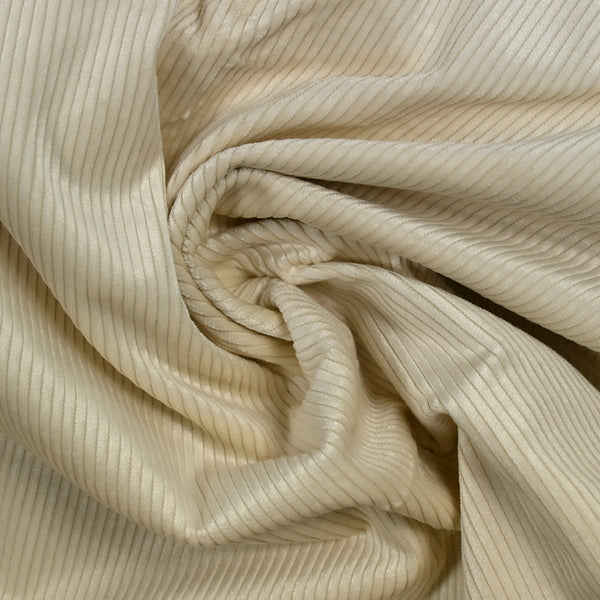 Velours côtelé de coton 3mm blanc ivoire