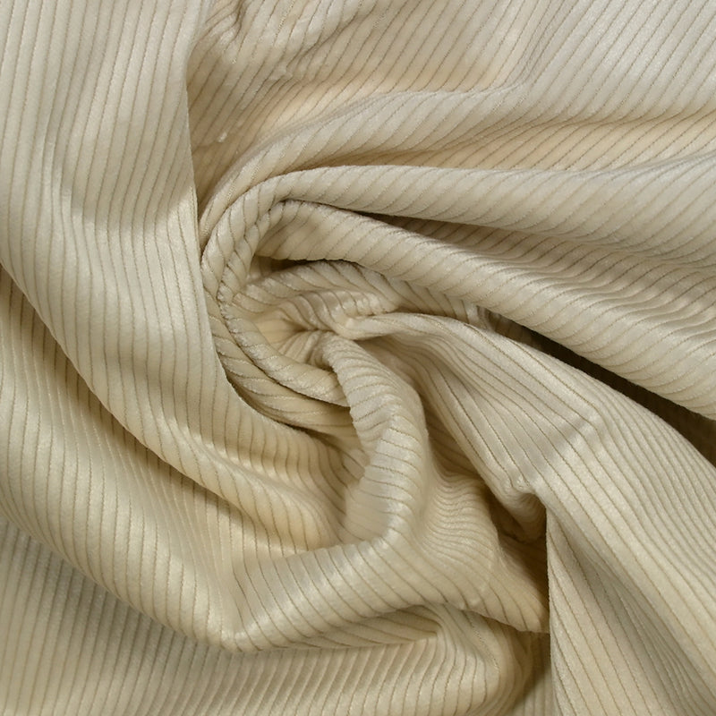Velours côtelé de coton 3mm blanc ivoire