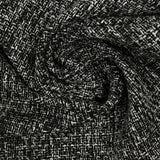 Tweed polyester noir et blanc effet chiné