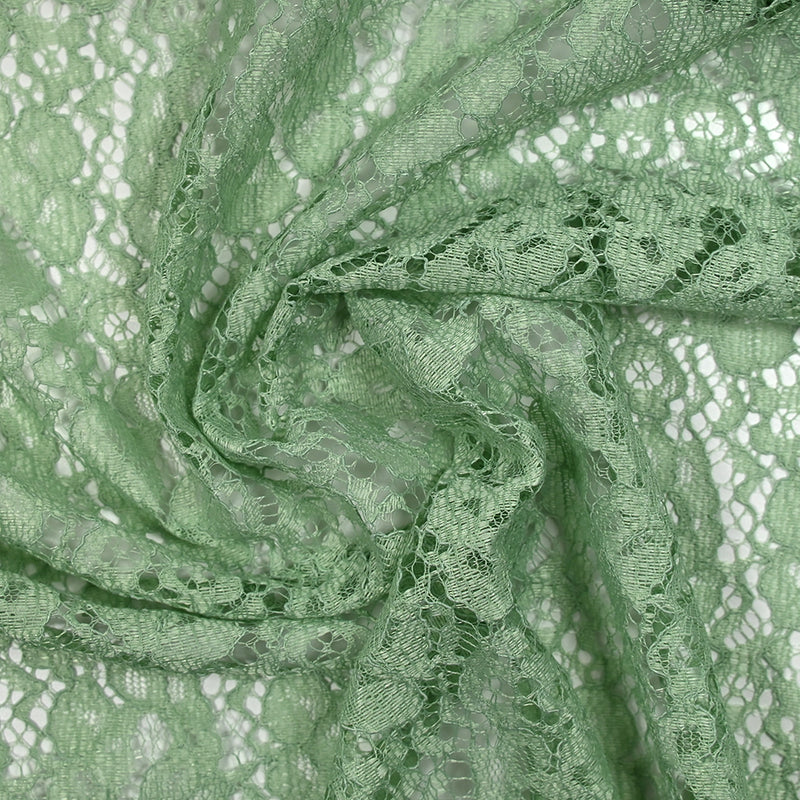 Festoned Lace Polyester Lili Green Almond