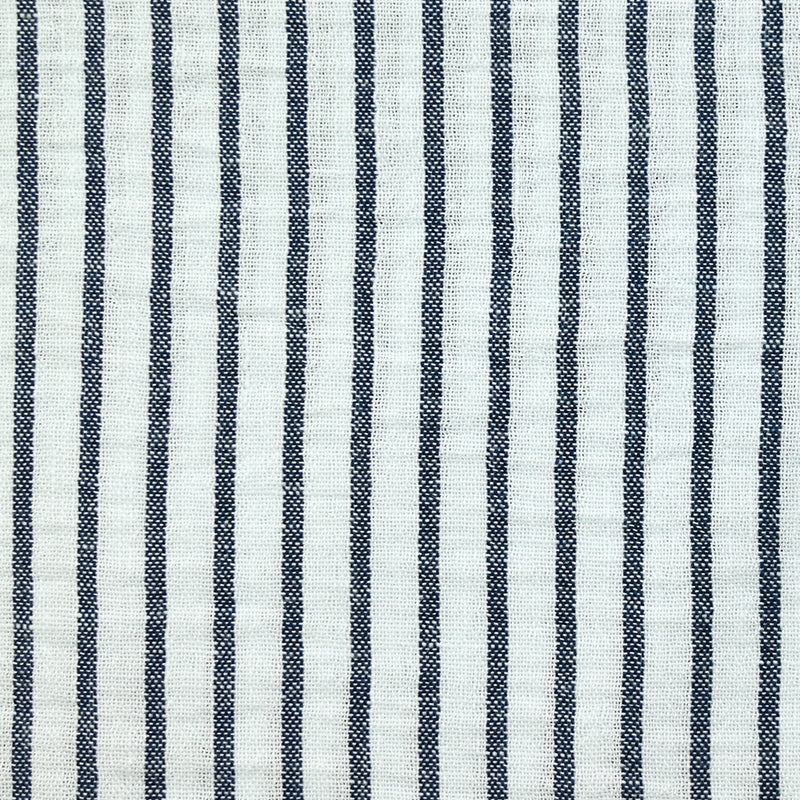 Polyester cheese fine stripes navy blue background