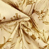 Celestial printed cotton popline Beige background