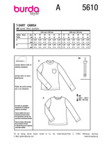 Patron Burda n°5610 : T-shirt