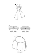 Patron Burda n°5611 : Accessoires - Capuche / Sac / Ceinture