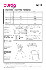 Patron Burda n°5611 : Accessoires - Capuche / Sac / Ceinture