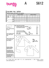 Patron Burda n°5612 : Pull
