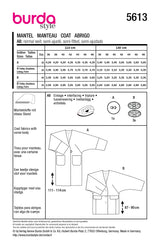 Patron Burda n°5613 : Manteau