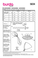 Patron Burda n°5634 : Accessoires Couvre-chef