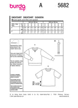 Patron Burda n°5682 : Sweatshirt