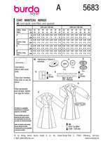 Patron Burda n°5683 : Manteau